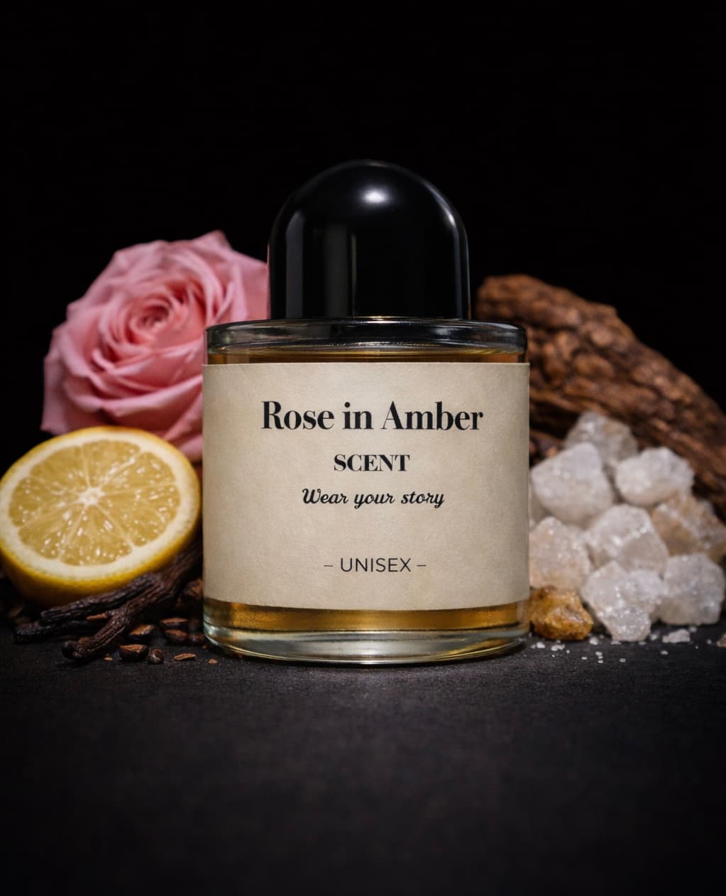 Rose in amber
